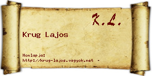 Krug Lajos névjegykártya